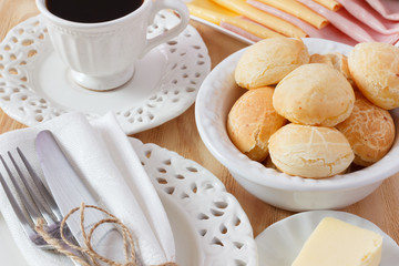 Brazilian snack pao de queijo (cheese bread)