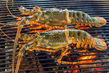 Barbecue lobster dinner at the restaurant
