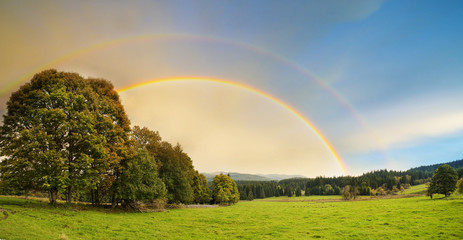 landscape with rainbow