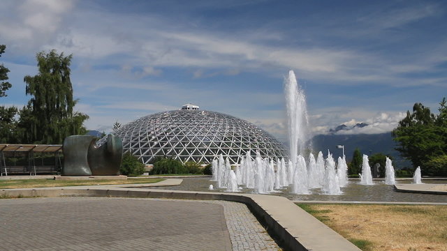 View at fountain in Queen Elizabeth Park, Vancouver, Canada.