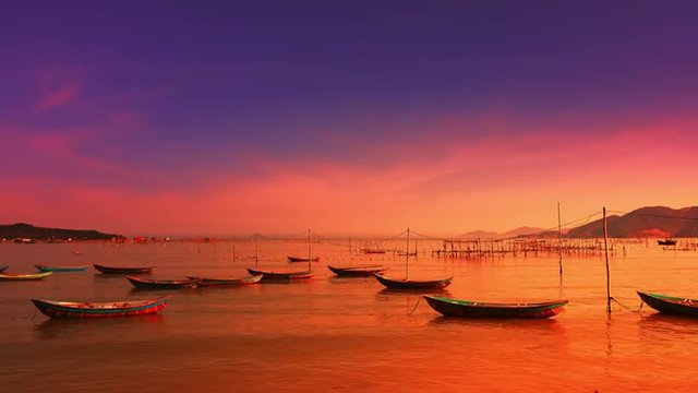 Calm and peaceful scene of sea coast of Vietnam, Asia