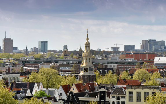 Panorama from the city Amsterdam in the Netherlands