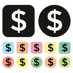Dollar symbol. US Currency icon. Money icon. Vector