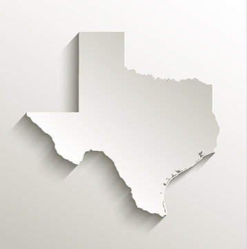 Texas map card paper 3D natural vector