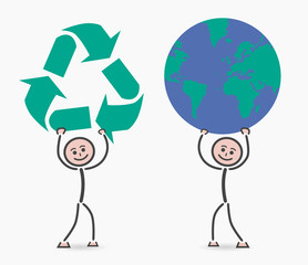 children recycling planet