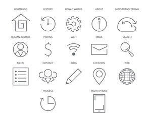 Web page menu icons