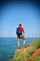 tourist looking to sea