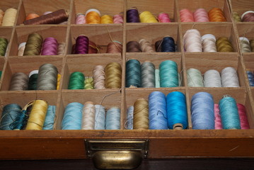 Cupboard with sewing thread