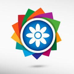 Pictograph of flower. Flat design style 