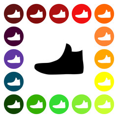 Set of colorful women's sneakers icons