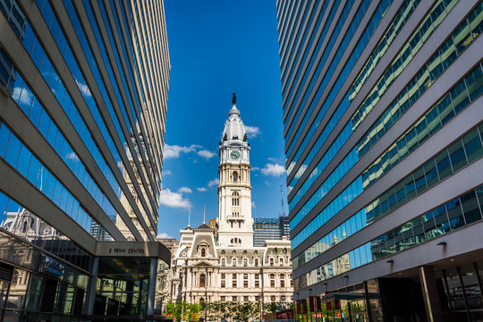 Penn Center and City Hall, in Center City, Philadelphia, Pennsyl