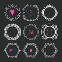 Collection of handdrawn laurels and wreaths. 