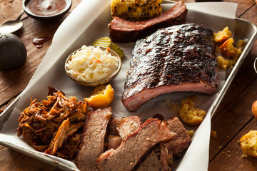 Barbecue Smoked Brisket and Ribs Platter © Brent Hofacker