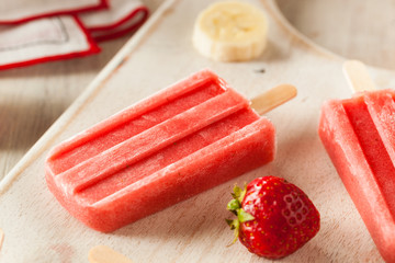Homemade Strawberry and Banana Popsicles