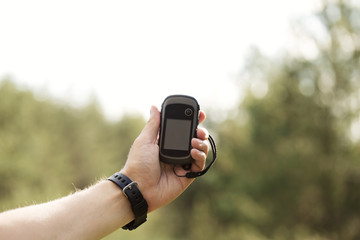 GPS devices with outdoor background