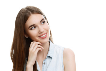 Fototapeta premium Portrait of a beautiful emotional girl posing