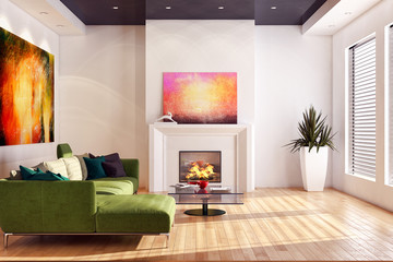 Soggiorno con camino