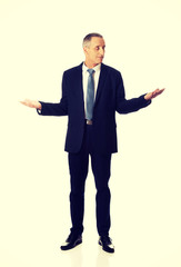 Businessman with open hands