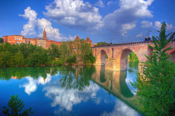 Montauban - Old Bridge and the River Tarn, France