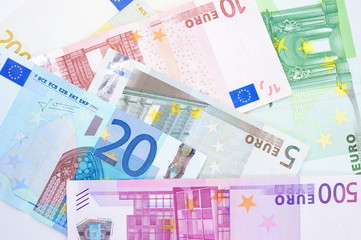 Currency Euro paper note background.
