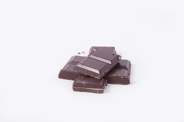 Delicious dark chocolate (studio, white, background, candy)