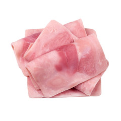 slices of cooked ham