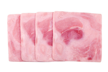slices of cooked ham
