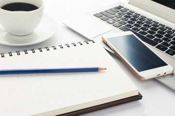 Blue pencil with Book and cup