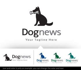 Dog News Logo Design Template