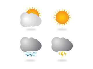 Icons for weather with sun and cloud