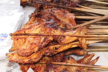 Grilled chicken in the market