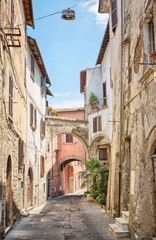 Pretty street in the ancient city of Tuscany