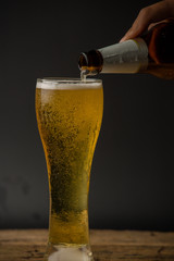Beer into glass