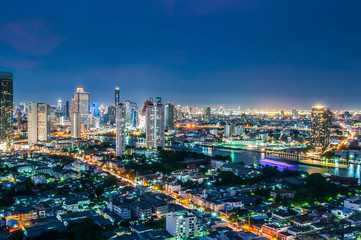 Naklejka premium Twilight views bangkok city