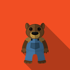 Teddy bear icon flat