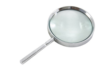 magnifying glass on white with clipping path