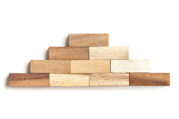 Wood block stacking as step stair.