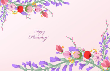 Watercolor wildflowers background