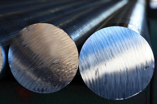 Aluminium bars made from melted aluminium.