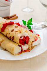 Pancakes with strawberries