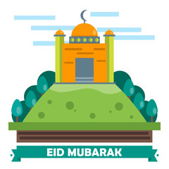 Eid Mubarak Flat design card