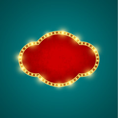 retro sign with realistic lamps