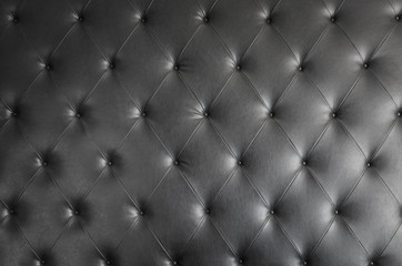black genuine leather sofa pattern as background