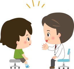 男の子と白衣の男性