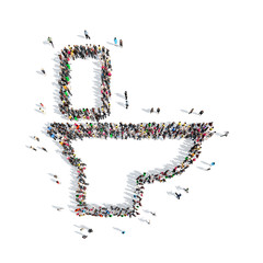 people in the shape of a toilet bowl.