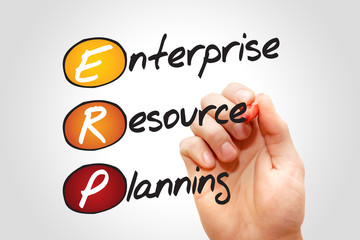 Fototapeta premium Enterprise resource planning (ERP), business concept acronym
