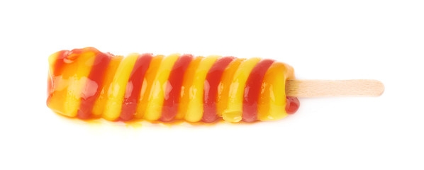 Ice pop popsicle on a stick isolated