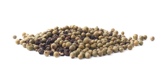 Pile of mixed peppercorn isolated
