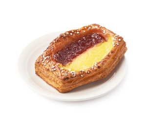 Sweet bread bun pastry isolated