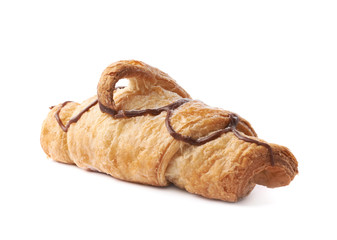 Sweet croissant pastry isolated